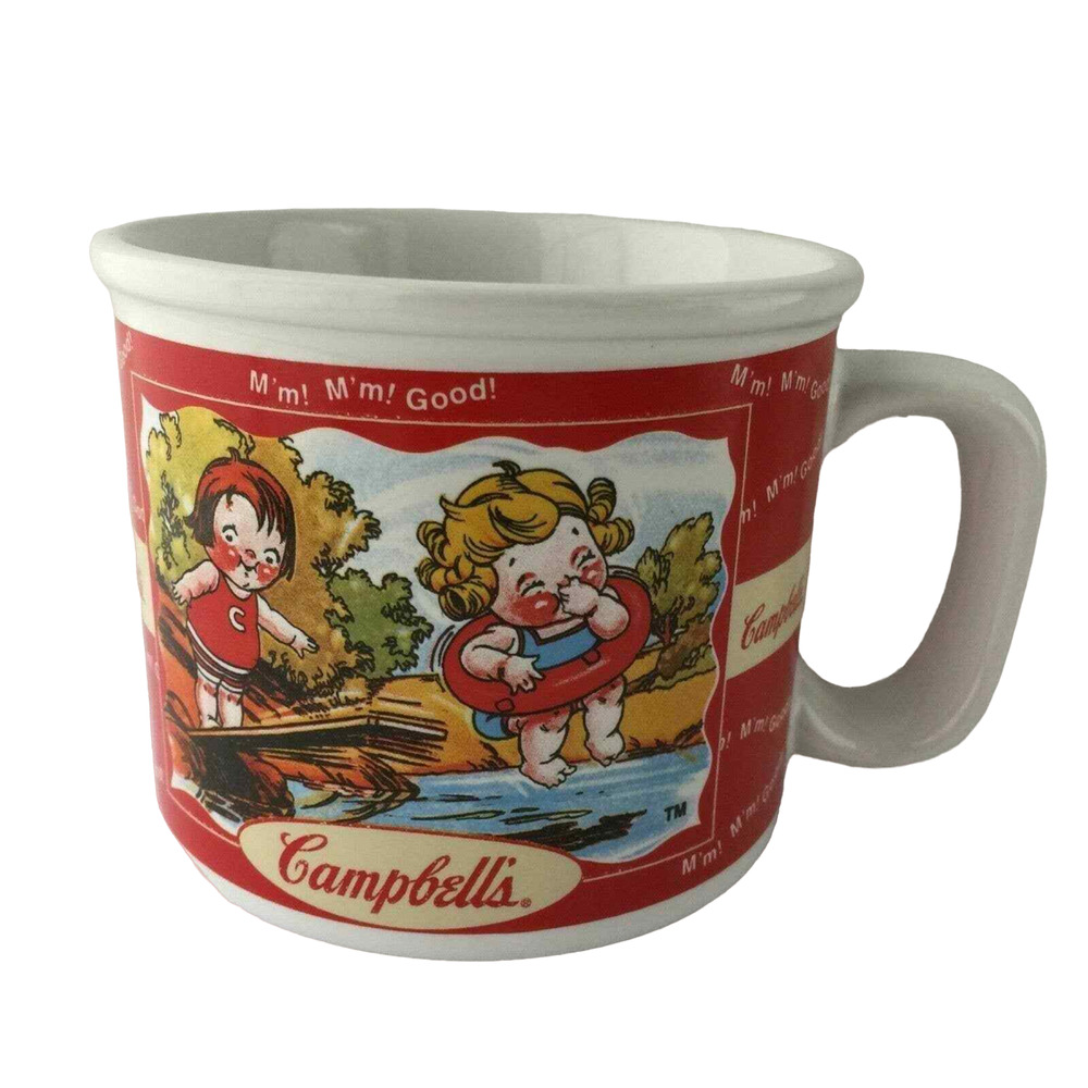 Campbell's Kids Soup Mug Ceramic Handled Bowl Houston Harvest Vintage 1998